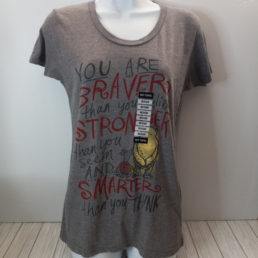 Hot Topic Disney Winnie The Pooh & Piglet Goodbye Sketch Tee